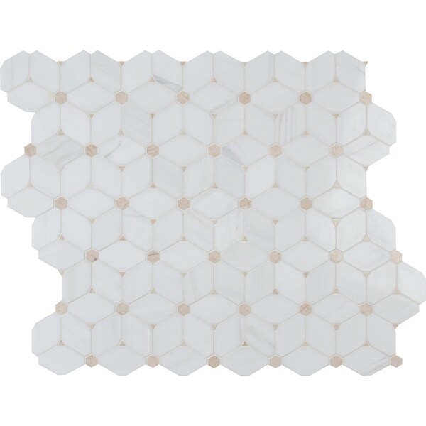 Msi Cecily 10.83 in. x 12.6 in. x 10mm Polished Marble Mesh-Mounted Mosaic Tile, 10PK ZOR-MD-0510 - main